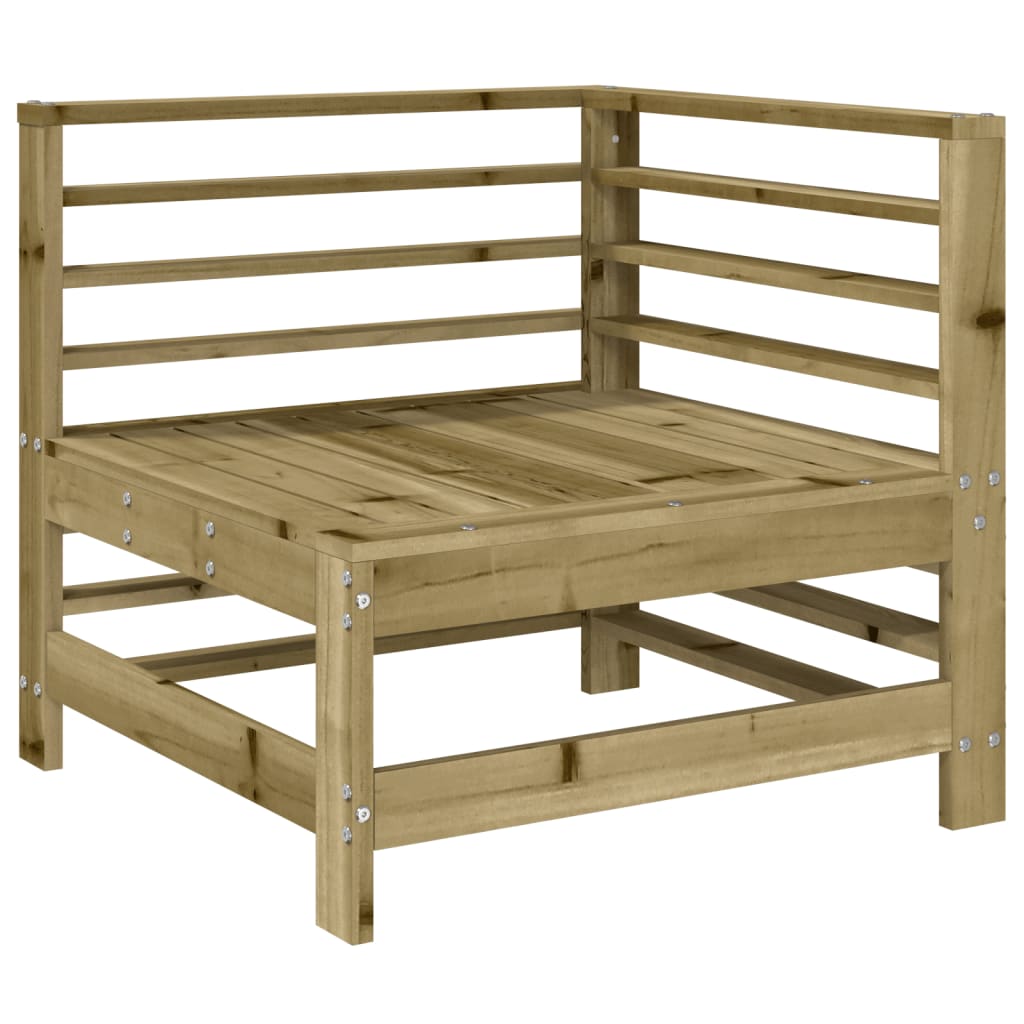 Drewniany zestaw wypoczynkowy 4 sofy narożne, 1 sofa środkowa, 2 podnóżki ogrodowe