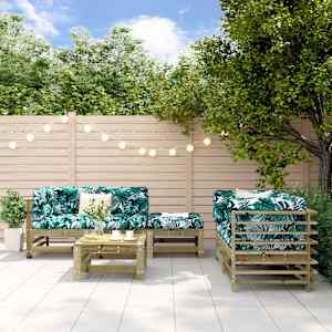 Vrtna garnitura 6-delna impregnirana trdna borovina