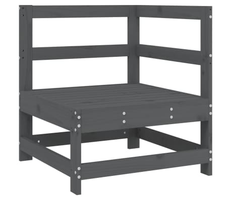 vidaXL Set mobilier de grădină, 7 piese, gri, lemn masiv de pin