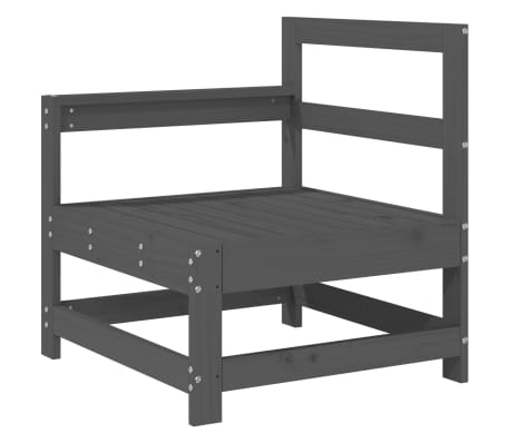 vidaXL Set mobilier de grădină, 7 piese, gri, lemn masiv de pin