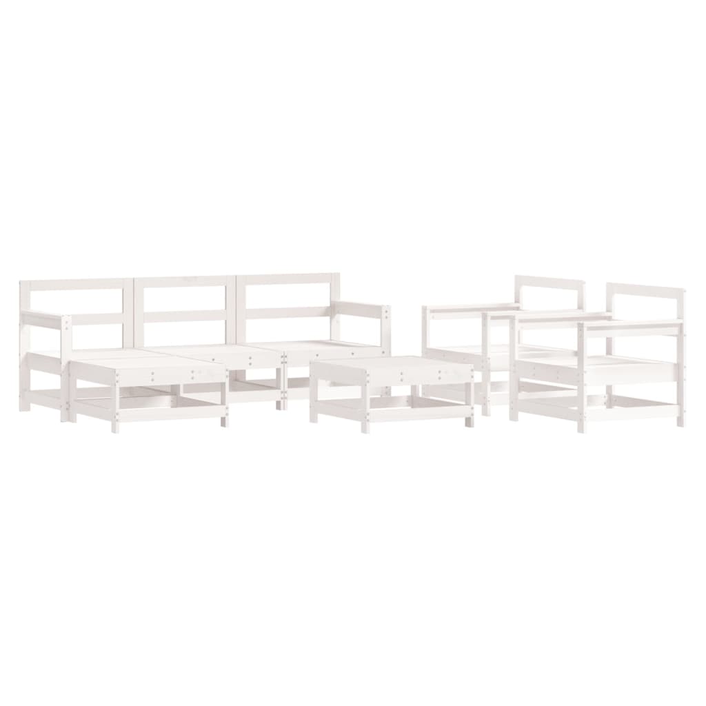 Thumbnail - vidaXL 7-tlg. Garten-Lounge-Set Weiß Massivholz Kiefer