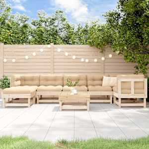 Vrtna sedežna garnitura 8-delna trdna borovina