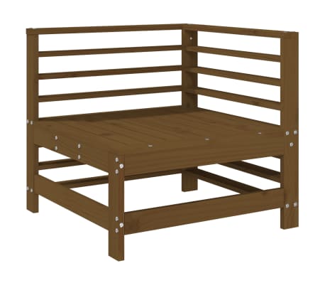 vidaXL Set mobilier de grădină, 9 piese, maro miere lemn masiv pin