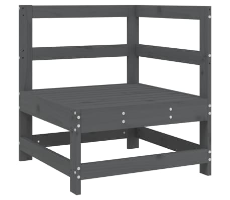 vidaXL Set mobilier relexare de grădină, 6 piese, gri, lemn masiv pin