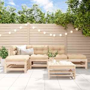 Vrtna sedežna garnitura 6-delna trdna borovina