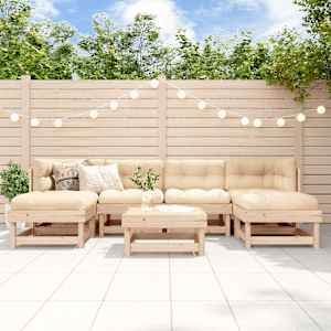 Vrtna sedežna garnitura 7-delna trdna borovina