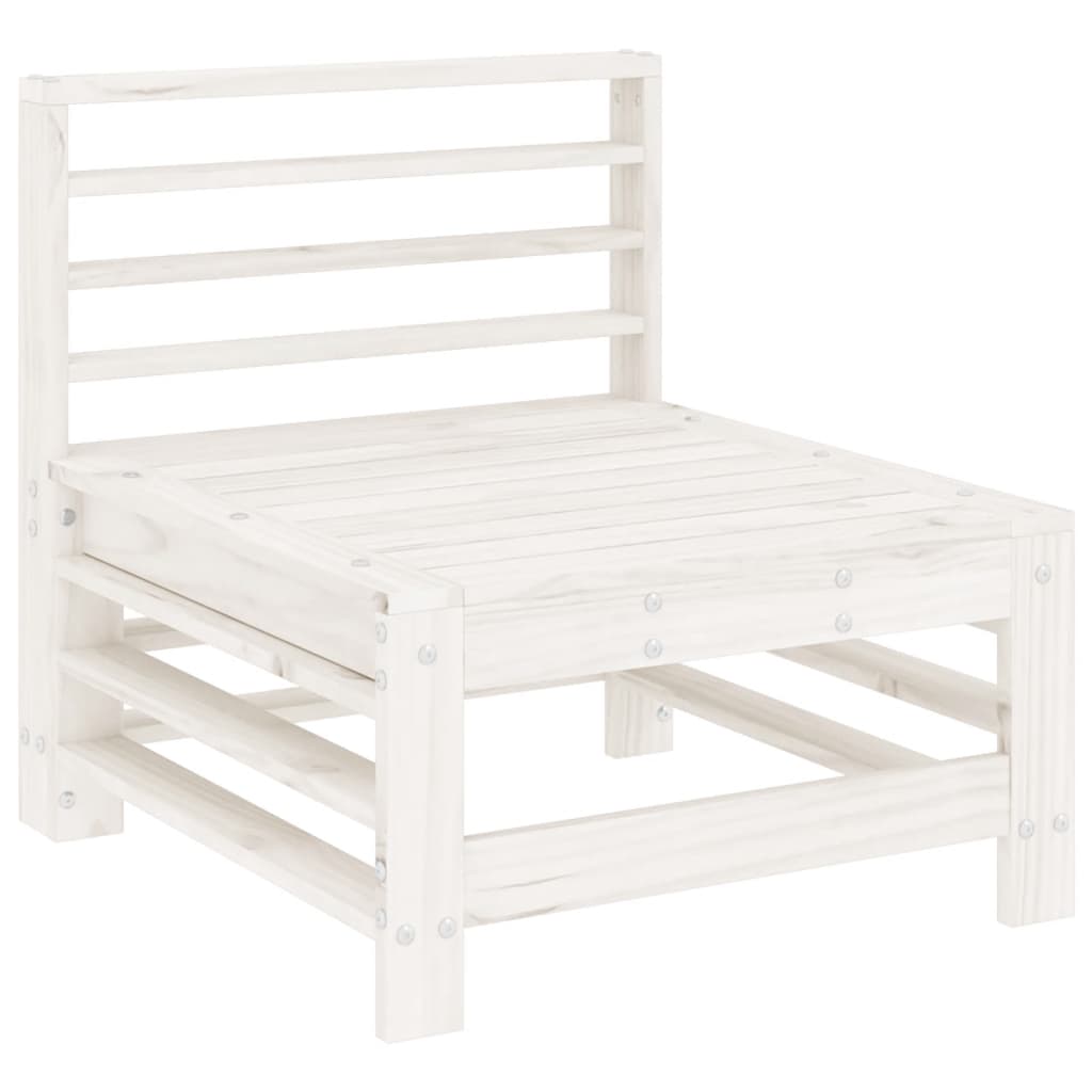 Drewniany zestaw wypoczynkowy - biały, lite drewno sosnowe - 75x75x60 cm