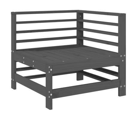 vidaXL 7-tlg. Garten-Lounge-Set Grau Massivholz Kiefer