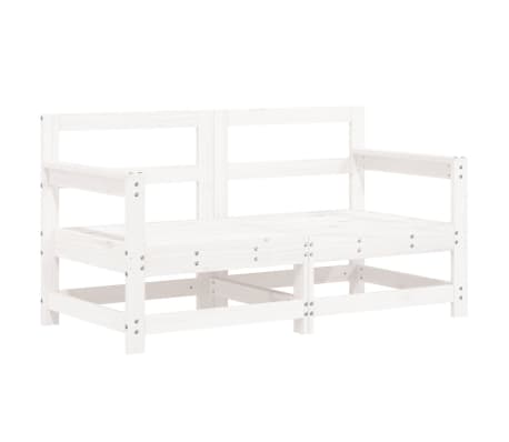 vidaXL Salon de jardin 7 pcs Blanc Bois de pin massif