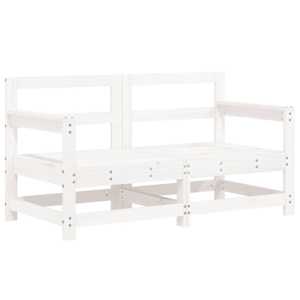 vidaXL Salon de jardin 7 pcs Blanc Bois de pin massif