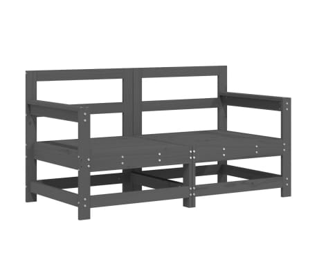 vidaXL Set mobilier de grădină, 7 piese, gri, lemn masiv de pin