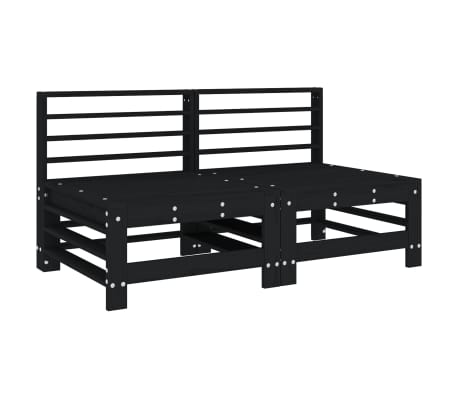 vidaXL 7d&iacute;ln&aacute; zahradn&iacute; sedac&iacute; souprava čern&aacute; masivn&iacute; borovice