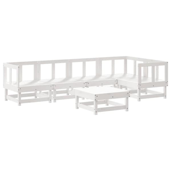 vidaXL 6-osaline aiam&ouml;&ouml;bli komplekt, valge, m&auml;nnipuit