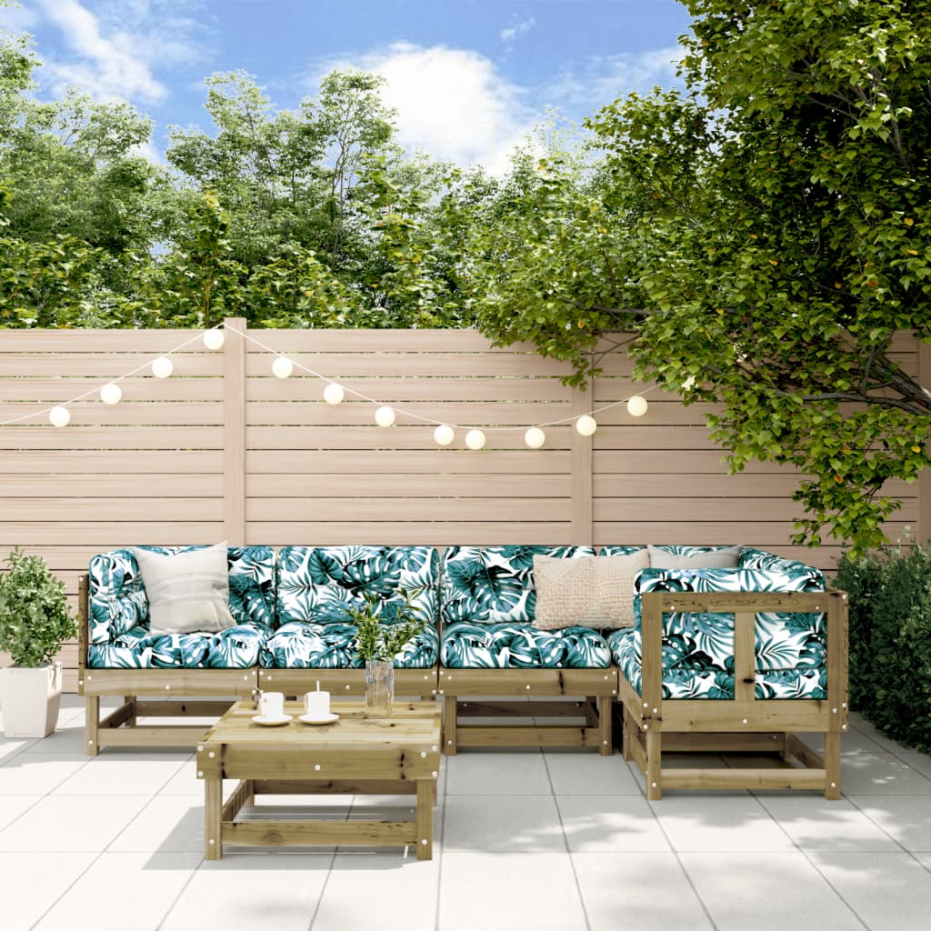 vidaXL Set mobilier relaxare de grădină, 6 piese, lemn de pin tratat 
