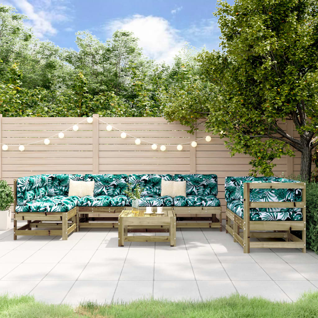 vidaXL Set mobilier relaxare de grădină, 8 piese, lemn de pin tratat 