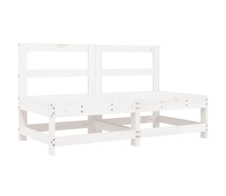 vidaXL Set mobilier de grădină, 6 piese, alb, lemn masiv pin