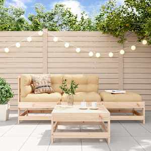 Vrtna sedežna garnitura 4-delna trdna borovina