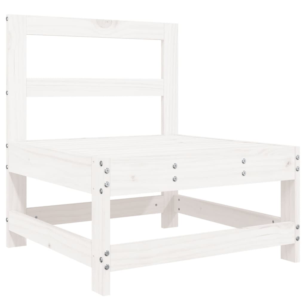 vidaXL 4-delige Loungeset massief grenenhout wit afbeelding