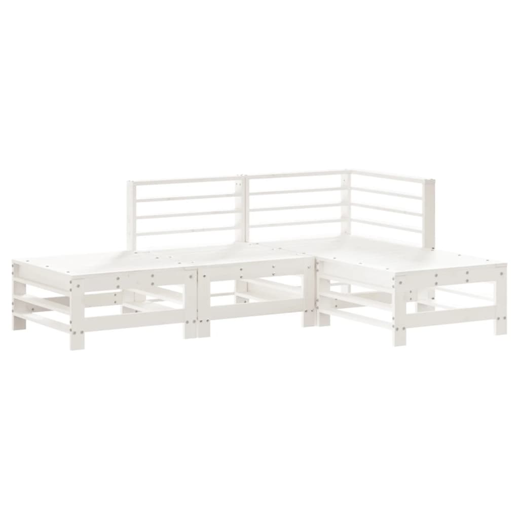 Thumbnail - vidaXL 4-tlg. Garten-Lounge-Set Weiß Massivholz Kiefer