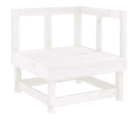 vidaXL Salon de jardin 7 pcs Blanc Bois de pin massif