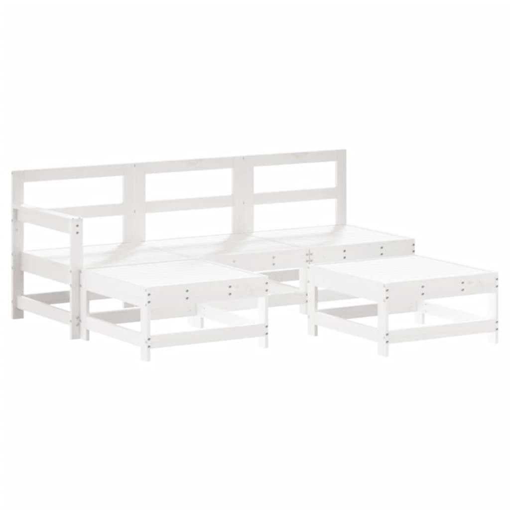 Thumbnail - vidaXL 5-tlg. Garten-Lounge-Set Weiß Massivholz Kiefer