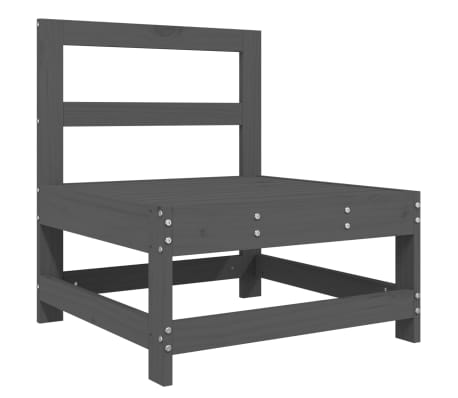 vidaXL 5 Piece Garden Lounge Set Grey Solid Wood Pine