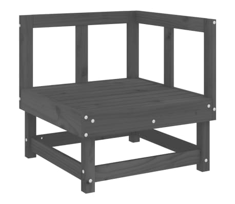 vidaXL Salon de jardin 10 pcs Gris Bois de pin massif