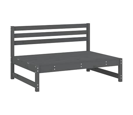 vidaXL 2-delige Loungeset massief grenenhout grijs