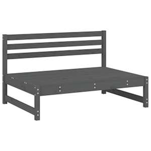vidaXL 2-delige Loungeset massief grenenhout grijs