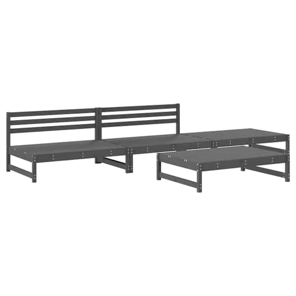 vidaXL 4-osaline aiam&ouml;&ouml;bli komplekt, hall, m&auml;nnipuit