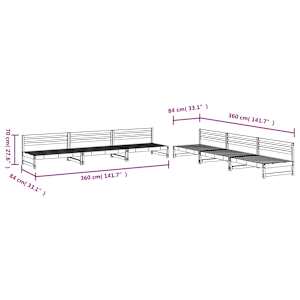 Vrtna sedežna garnitura 6-delna trdna borovina - slika 5