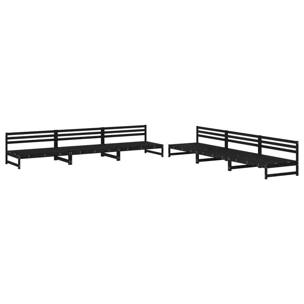 Thumbnail - vidaXL 6-tlg. Garten-Lounge-Set Schwarz Massivholz Kiefer