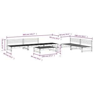 Vrtna sedežna garnitura 6-delna trdna borovina - slika 6