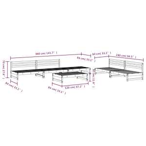 Vrtna garnitura 6-delna impregnirana trdna borovina - slika 6