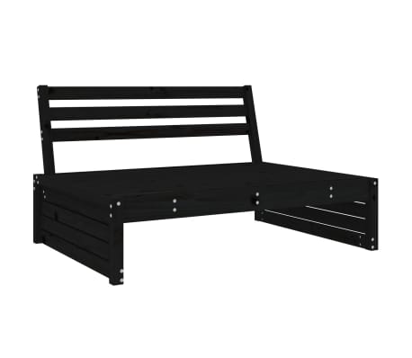 vidaXL Salon de jardin 2 pcs noir bois massif de pin