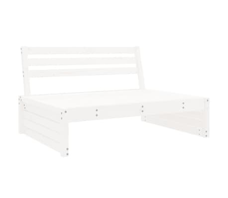 vidaXL Hagesofagruppe 4 deler hvit heltre furu
