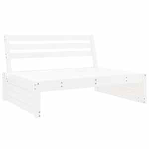 Vrtna sedežna garnitura 5-delna bela trdna borovina - slika 3