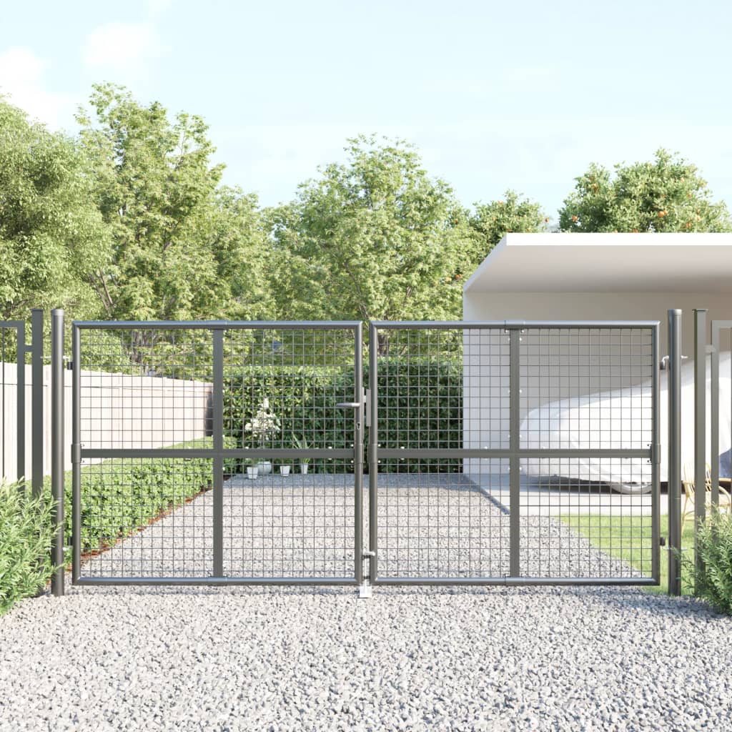 vida XL Mesh-Gartentor Anthrazit 300x 175 cm Verzinkter Stahl