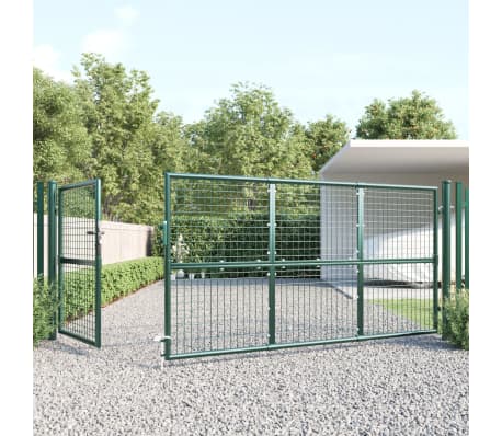 vidaXL Mesh-Gartentor Grün 350x175 cm Verzinkter Stahl