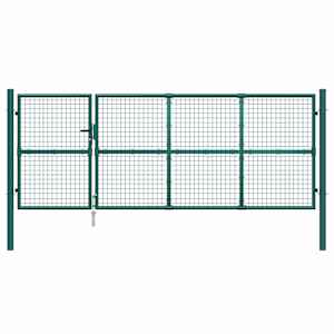 Pletivá zahradní branka zelená 350 x 125 cm pozinkovaná ocel - obrázek 4