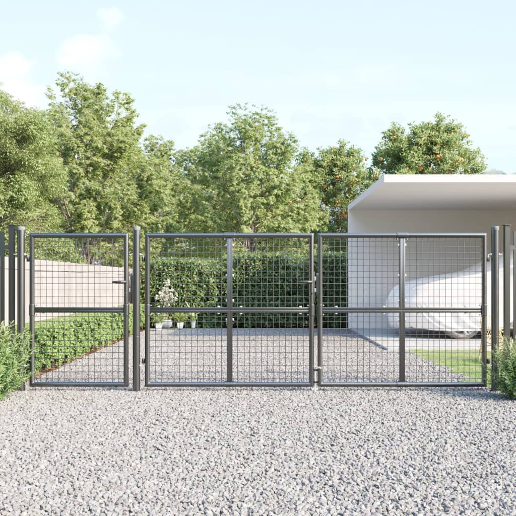 vida XL Mesh-Gartentor Anthrazit 400x 175 cm Verzinkter Stahl