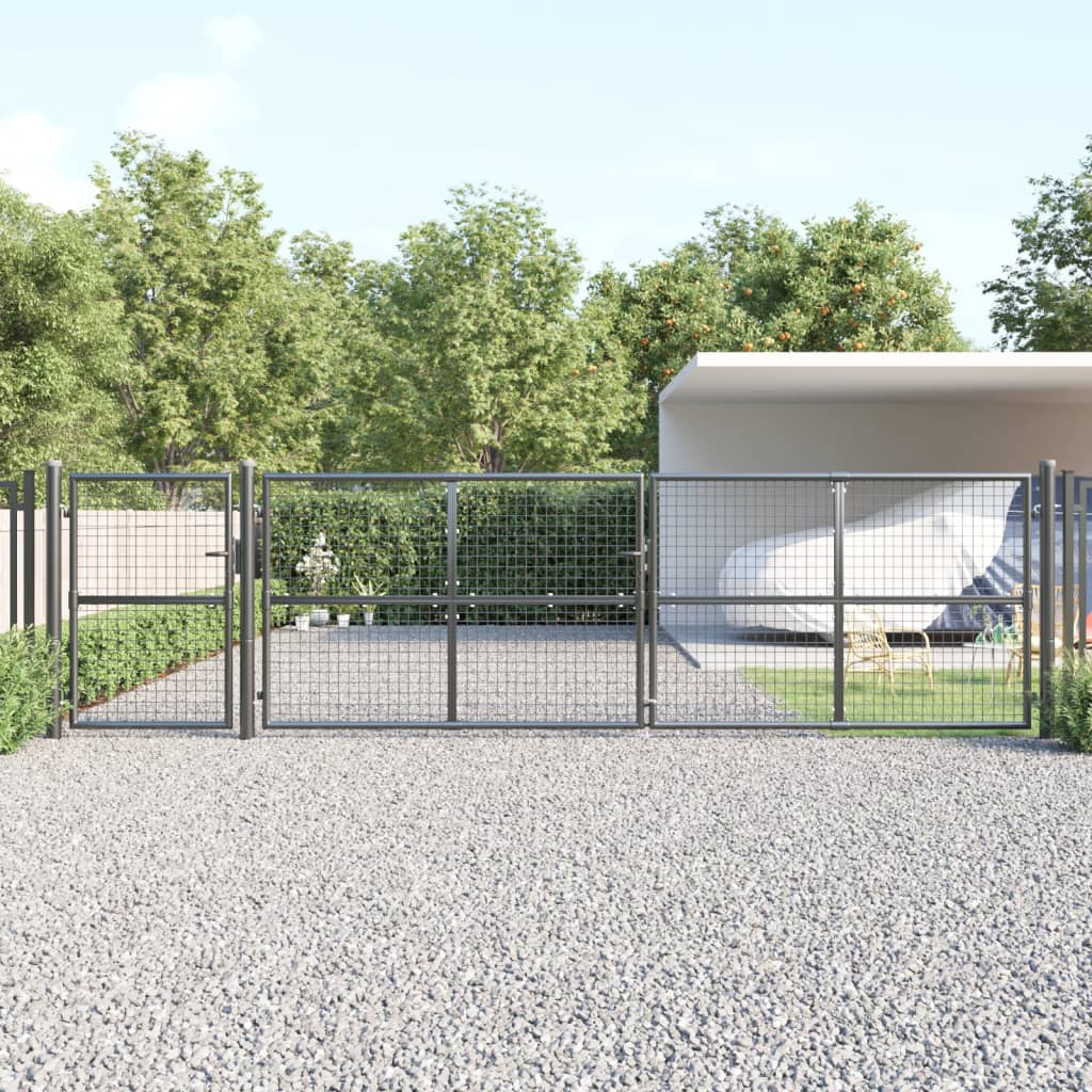 vida XL Mesh-Gartentor Anthrazit 500x 175 cm Verzinkter Stahl