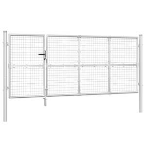 Pletivá zahradní branka stříbrná 350 x 125 cm pozinkovaná ocel - obrázek 2