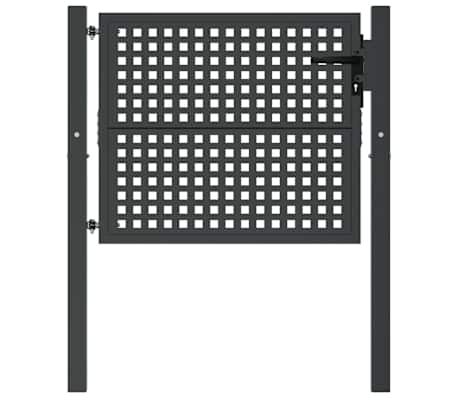 Cancello Da Giardino VidaXL Antracite 105x105cm - Design In Acciaio Con Serratura Per Esterni - Foto 9