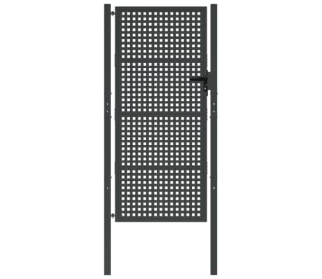 vidaXL Πόρτα Κήπου Ανθρακί 105x175 εκ. Ατσάλι
