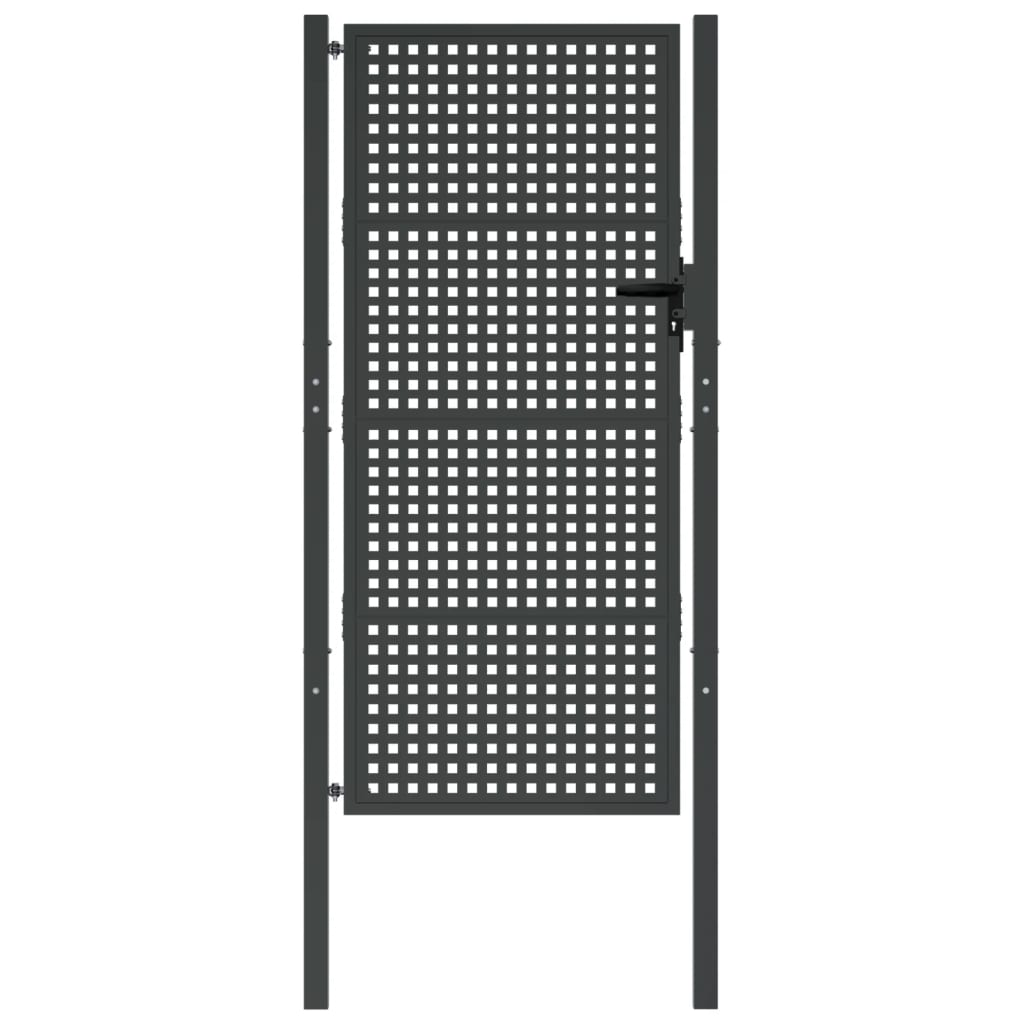 vidaXL antracitszürke acél kertkapu 105 x 250 cm