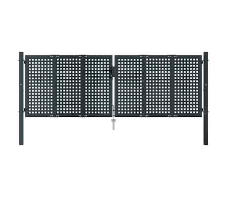 vidaXL antracit színű acél kerti kapu 300 x 75 cm