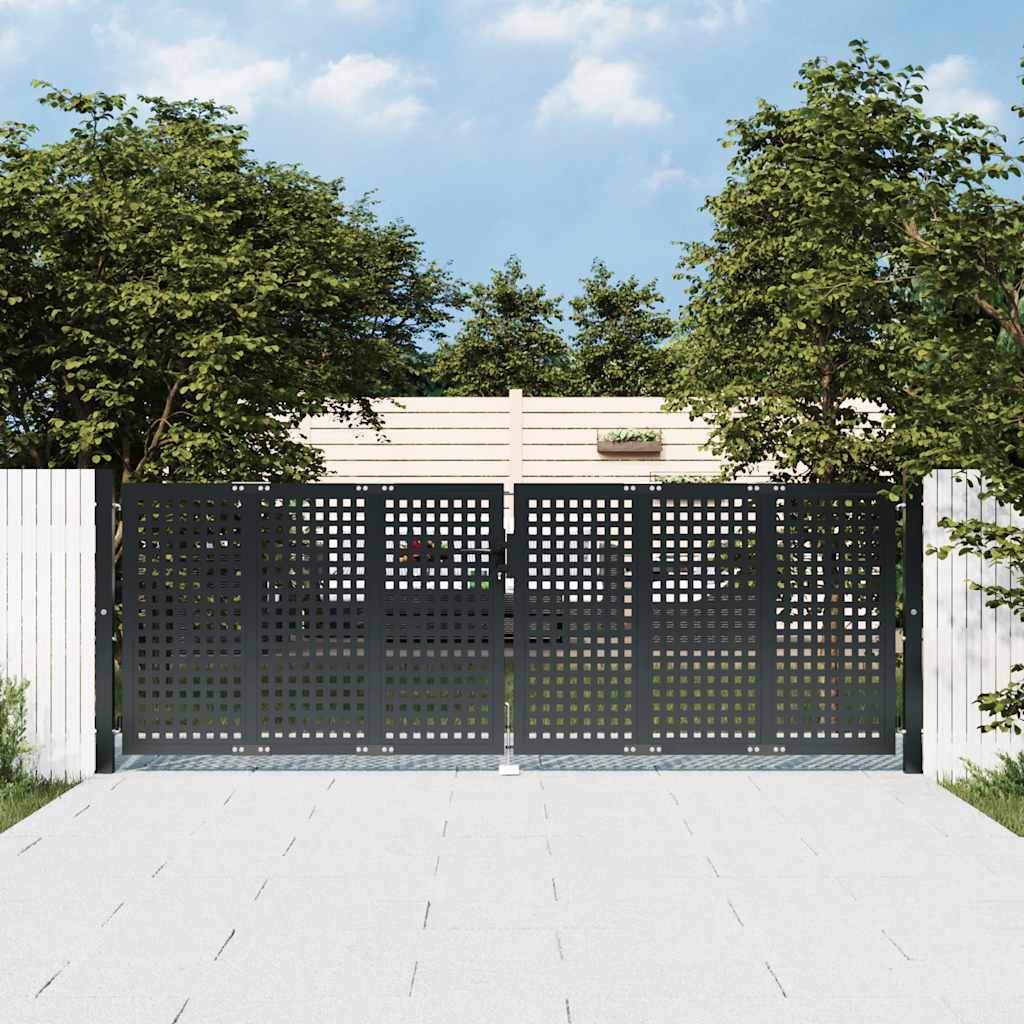 vidaXL Poartă de grădină antracit 300x75 cm oțel