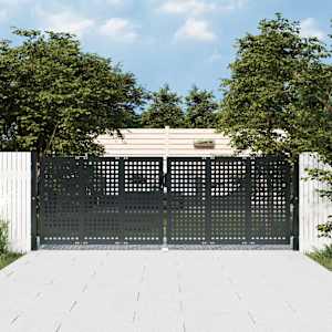 Vrtna vrata antracit 300x75 cm jeklo