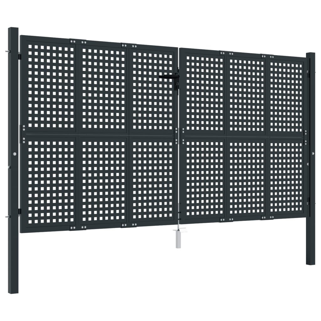 vidaXL ZahradnĂ­ branka antracitovĂˇ 300 x 125 cm ocel